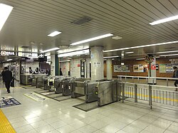 The Toei Shinjuku Line ticket barriers in November 2012