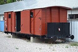 Restored train car used to transport Slovak Jews