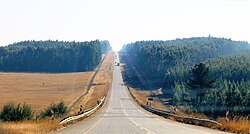 The R33 road crossing the Assegaai River, south of Piet Retief