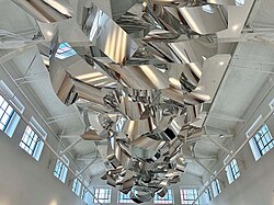 Photo by Sharon Louden of her permanent sculpture installation, "Windows of Freedom Tower," Freedom Tower, Miami, FL, 2025