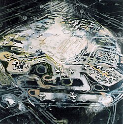 Painting of Schiphol Airport by the Dutch artist Janneke Viegers