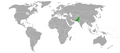 Location map for Kuwait and Pakistan.