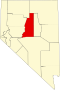 State map highlighting Lander County