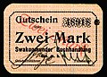 Image 8South-West African markBanknote: Swakopmund Bookshop (courtesy of the National Numismatic Collection, National Museum of American History)The South West African mark was a temporary currency issued in South West Africa between 1916 and 1918 as part of the South West Africa campaign. Issued after the conquest of German South West Africa by South Africa, notes were denominated in marks and pfennig, as with the withdrawn German South West African Mark. Many institutions issued banknotes; this two-mark note was issued by the Swakopmund Bookshop. The South-West African mark was replaced in 1918 by the South African pound.More selected pictures