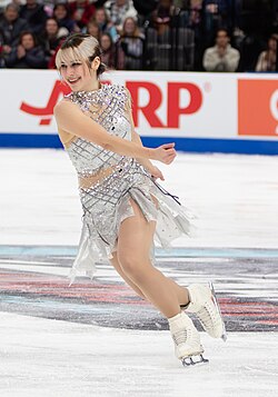Alysa Liu performs on the ice.