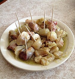 chopped penis on toothpicks