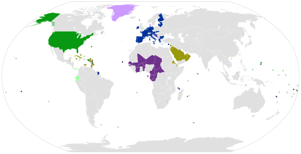 File:DOLLAR AND EURO IN THE WORLD.svg