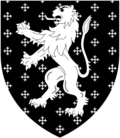 Arms of Long of South Wraxall, WiltshireSable semée of cross-crosslets, a lion rampant argent