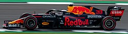 Max Verstappen driving the Red Bull RB16B (2021)