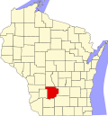 State map highlighting Sauk County