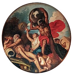  circular painting with multiple figures