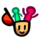 Two silhouettes popping out of a cartoon head