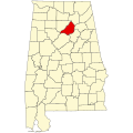 State map highlighting Blount County