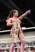 Miu Watanabe with the second belt design (2019–2026)