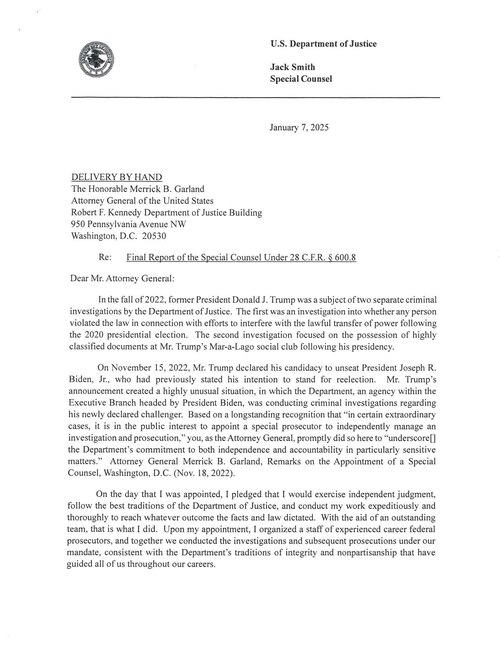 File:Report of Special Counsel Smith Volume One January 2025.pdf