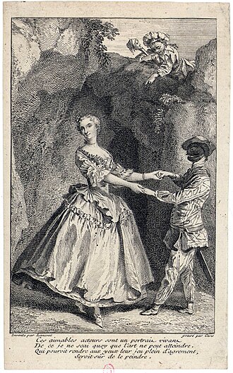 Silvia with Tommaso Visentini, engraving by Laurent Cars after Nicolas Lancret