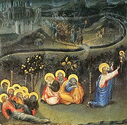 Christ in the Garden of Gethsemane (1430–35) tempera on wood (29 cm x 30 cm) Pinacoteca Vaticana