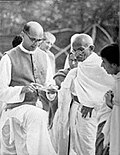 Gandhi negotiating.