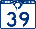 South Carolina Highway 39 marker