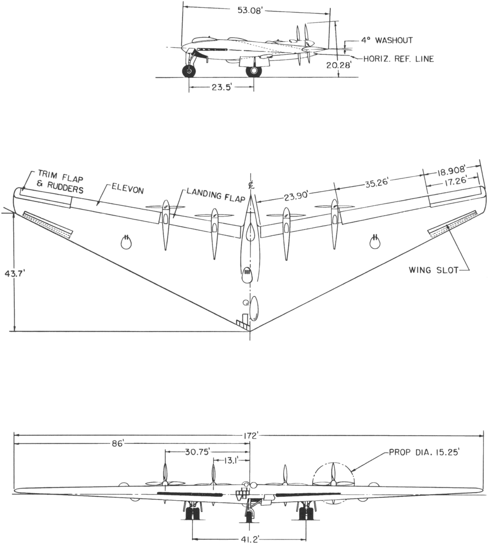File:Northrop YB-35 3-view line drawing.png