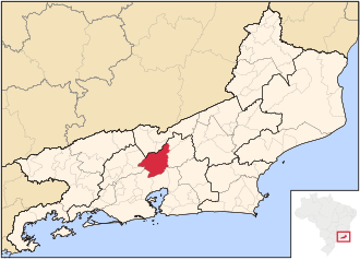 Location of Petrópolis in the state of Rio de Janeiro
