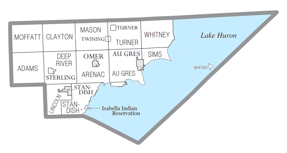 File:Arenac County, MI census map.png