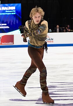 Ilia Malinin performs on the ice.
