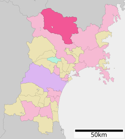 Location of Kurihara in Miyagi Prefecture