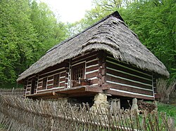 Original dwelling from Skorodne in the museum in Sanok