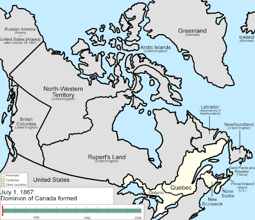 Evolution of the provinces and territories of Canada, by Golbez