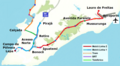 Route map of the Salvador Metro as of 2011