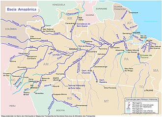 Ji-Paraná River is located in