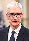 Tim Cook  2022, 2021, 2016, 2015, and 2012  (Finalist in 2023, 2020, 2019, 2018, 2017, and 2014)