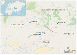 Location of the Tasmola kurgan