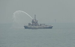 INS Gaj (A51) at sea.