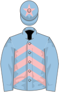 Light Blue, Pink chevrons, Light Blue sleeves, Light Blue cap, Pink star