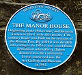 Manor House Museum blue plaque. 22 May 2009