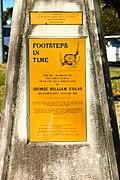 'Footsteps in time' survey marker at Emu Plains (detail)