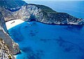 Navagio beach in the Ionian Sea.