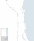 Map of the Nambour and Gympie North railway line (Sunshine Coast), Queensland