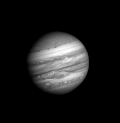 Image 20JupiterImage credit: NASAAn animated view of Voyager I's approach to Jupiter. One frame of this image was taken each Jupiter day (approximately 10 hours) between January 6 and February 9, 1979, as the space probe flew from 58 million to 31 million kilometers from Jupiter during that time. The small, round, dark spots appearing in some frames are the shadows cast by the moons passing between Jupiter and the Sun, while the small, white flashes around the planet, are the moons themselves.More selected pictures