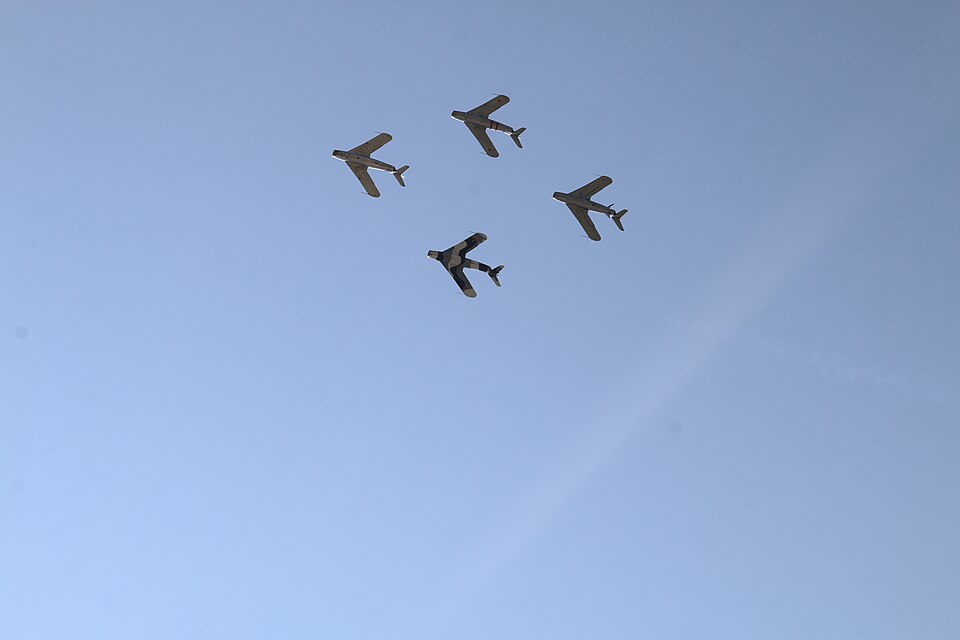 File:MiG-17 Four-Ship Formation Flight 2024.jpg