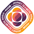 Insignia of the NASA Psyche mission, possibly influenced by the Psyche symbol