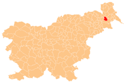 Location of the Municipality of Križevci in Slovenia