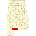 State map highlighting Escambia County