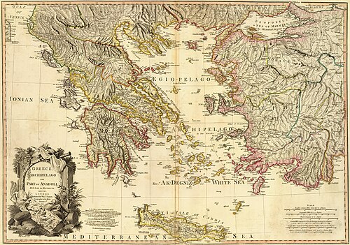 Map of Greece and Anatolia at William Faden, by Louis Stanislas d'Arcy Delarochette