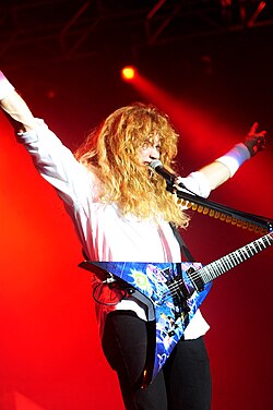 Dave Mustaine - founding lead vocals, guitarist and songwriter of thrash metal band Megadeth and he was original lead guitarist of Metallica