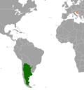 Location map for Argentina and Croatia.