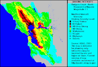 Combined Rodgers Creek and northern Hayward fault slip, magnitude 7.1