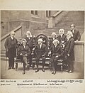 The Moderator and Ex Moderators of the Free Church of Scotland, Assembly; 1860.  Pictured, from left to right, are (standing) Dr Smyth, Dr Clason, Dr Henderson, Dr Grierson, Dr N. Paterson and Dr Beith (behind); (seated) Dr Cunningham, Dr Buchanan and Dr Julius Wood.